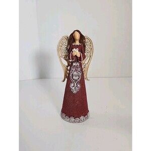 Delton Fine Collectables Angel Figurine Holding a White Dove Resin 8.5" tall